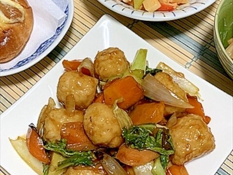 手作り気取れるだこにんぐと野菜の中華風甘酢あん炒め